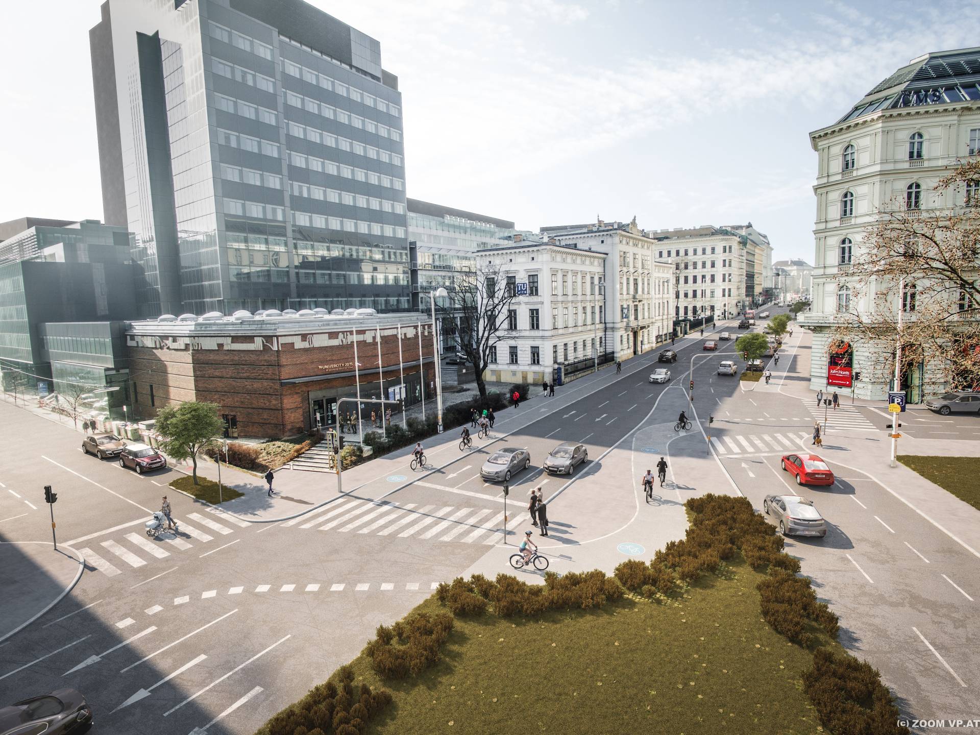 Radverkehr am Wiener Getreidemarkt